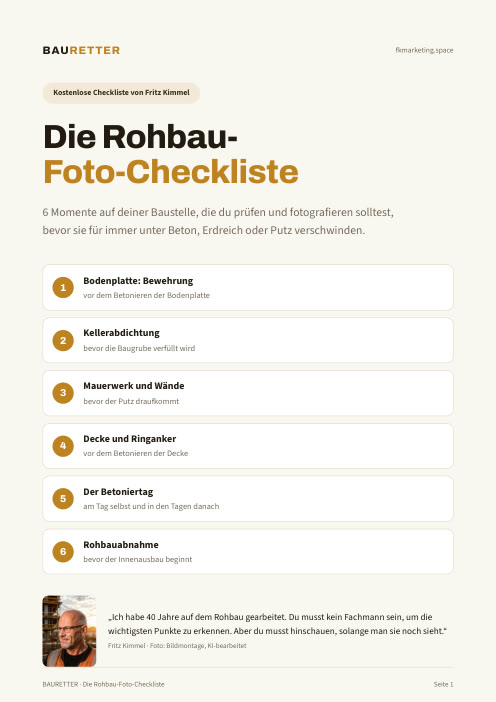 Deckblatt der Rohbau-Foto-Checkliste