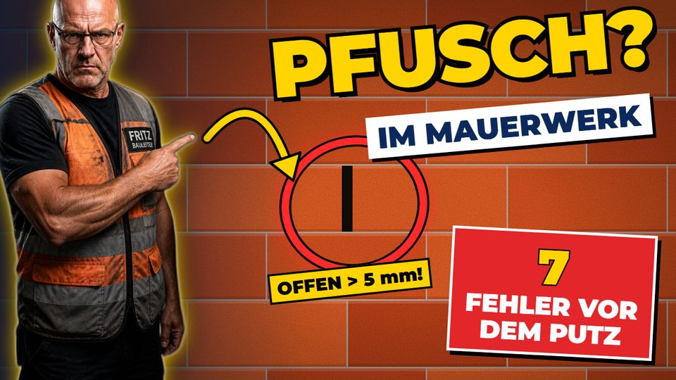 Fritz zeigt auf eine offene Stoßfuge im Mauerwerk